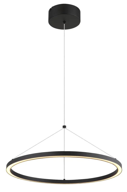 Grenvix Ø50 Svart Taklampe Fra Globo Lighting - Grenvix &auml;r en unik och stilfull takpendel som utm&auml;rker sig med sin runda form och distinkta ringdesign.