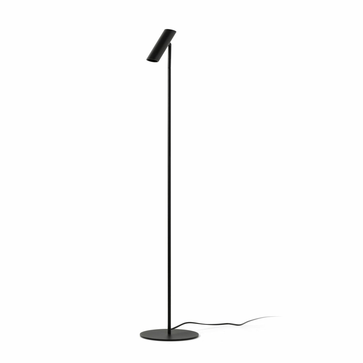 Leo Svart gulvlampe Fra Faro Barcelona - Leo er en svart gulvlampe med integrert LED som kombinerer allsidighet med moderne design.