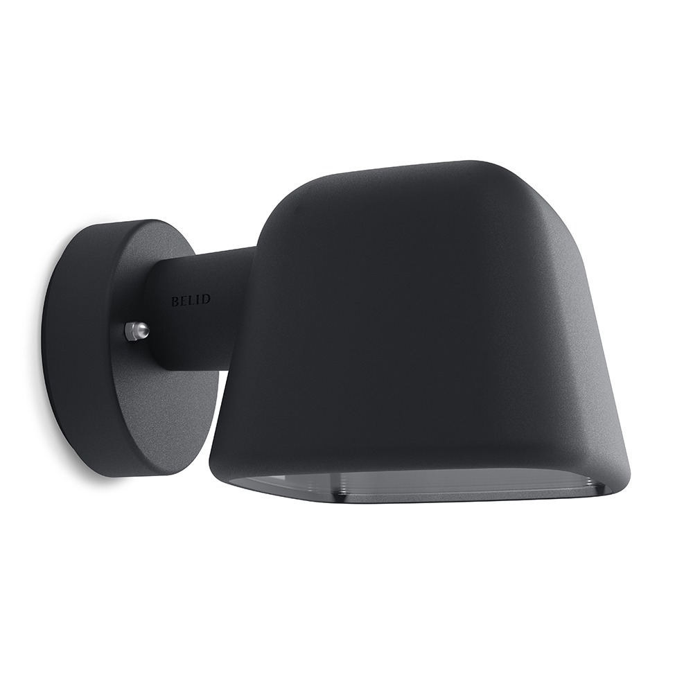 Boo Svart utendørslampe Fra Belid - Med E27-sokkel som gjør det mulig å velge en energieffektiv lyskilde for lang brenntid med lavt forbruk.