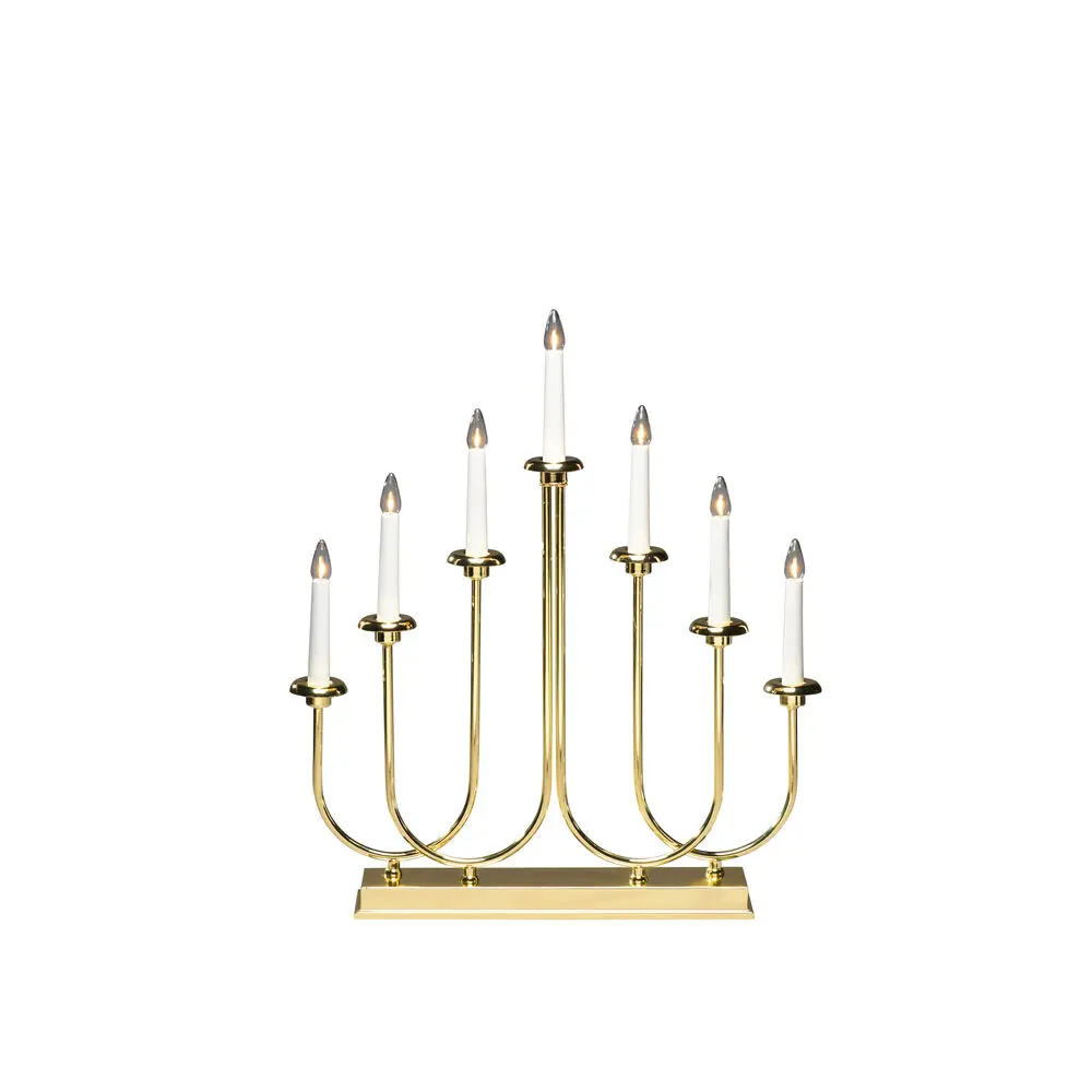 Candelabra 7 Lights Messing Fra Konstsmide - Skap en luksuri&oslash;s og innbydende julestemning med denne stilige adventslysestaken i messingfinish.