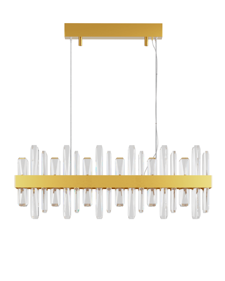 Triumph 80cm Messing Taklampe Fra By Rydéns - Den er et skikkelig blikkfang og gir rommet en luksuri&oslash;s f&oslash;lelse, perfekt for de som &oslash;nsker &aring; l&oslash;fte interi&oslash;ret med noe unikt og smakfullt.