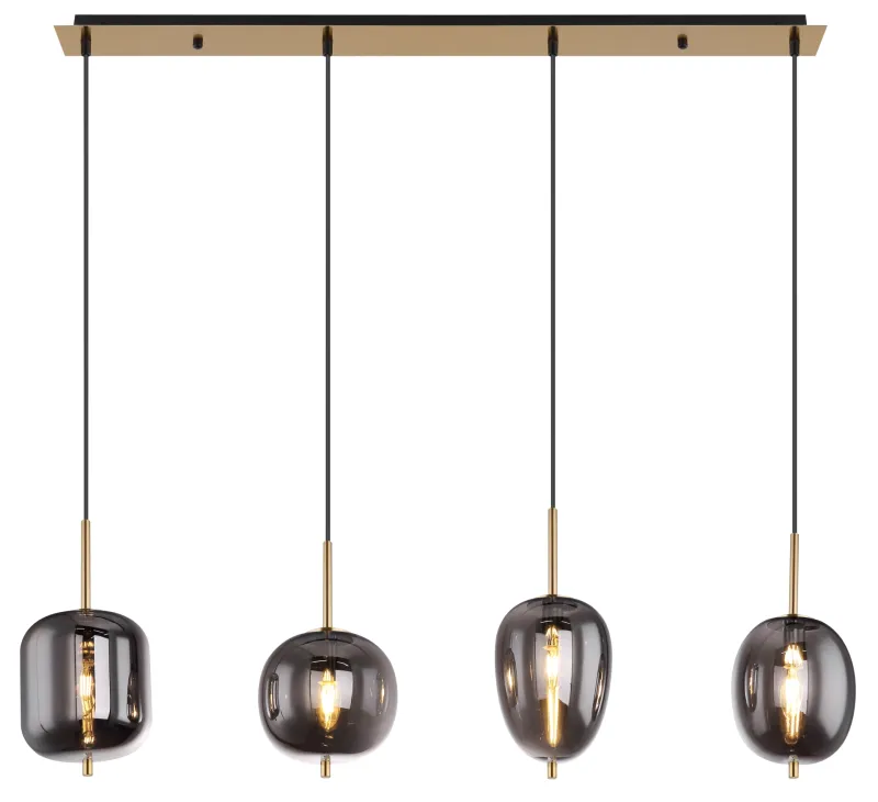 Blacky 110cm Messing Taklampe Fra Globo Lighting - Blacky takpendel &auml;r perfekt att placera &ouml;ver ett matbord och ger en j&auml;mn och behaglig belysning.