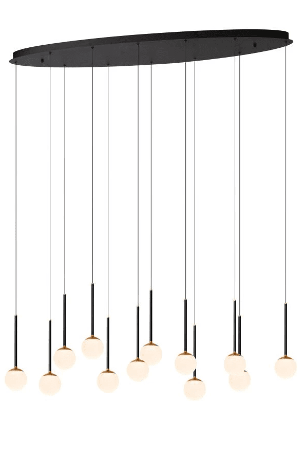 Calina 143cm Svart Taklampe Fra Lucide - Lampen er utstyrt med integrerte dimbare LED-lyskilder som avgir et fint lys – ideelt for å skape en hyggelig og stemningsfull atmosfære i hjemmet.