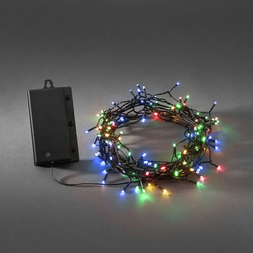 Zoom bilde av Lysslynge multi-colour 24m Svart Fra Konstsmide - Gi omgivelsene dine fargerik glede med denne lysstrengen med 240 fargede LED-lys.