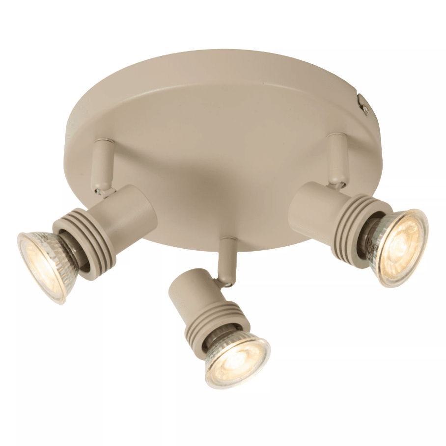 Kianti 3 Taupe spotlight Fra Lucide - Enten den plasseres i stuen, kjøkkenet eller gangen, gir Kianti en sofistikert og luksuriøs følelse.