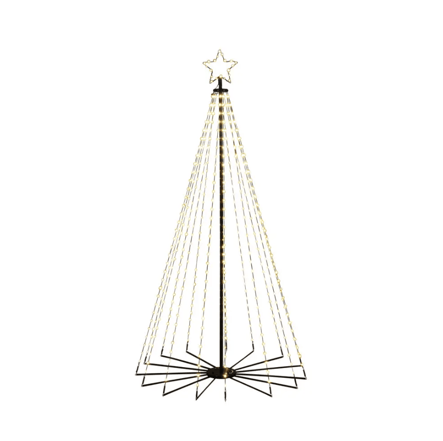 Juletre I Metall 1,8m Svart Fra Konstsmide - Dette metalljuletreet med stjerner og integrert LED-belysning er en stilig og moderne tolkning av det klassiske juletreet.