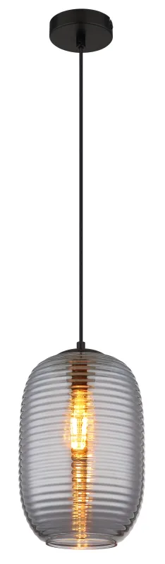 Jefrey Ø20 Røykfarget Taklampe Fra Globo Lighting - Denna eleganta taklampa &auml;r utrustad med en rund kupa i r&ouml;kf&auml;rgat glas.