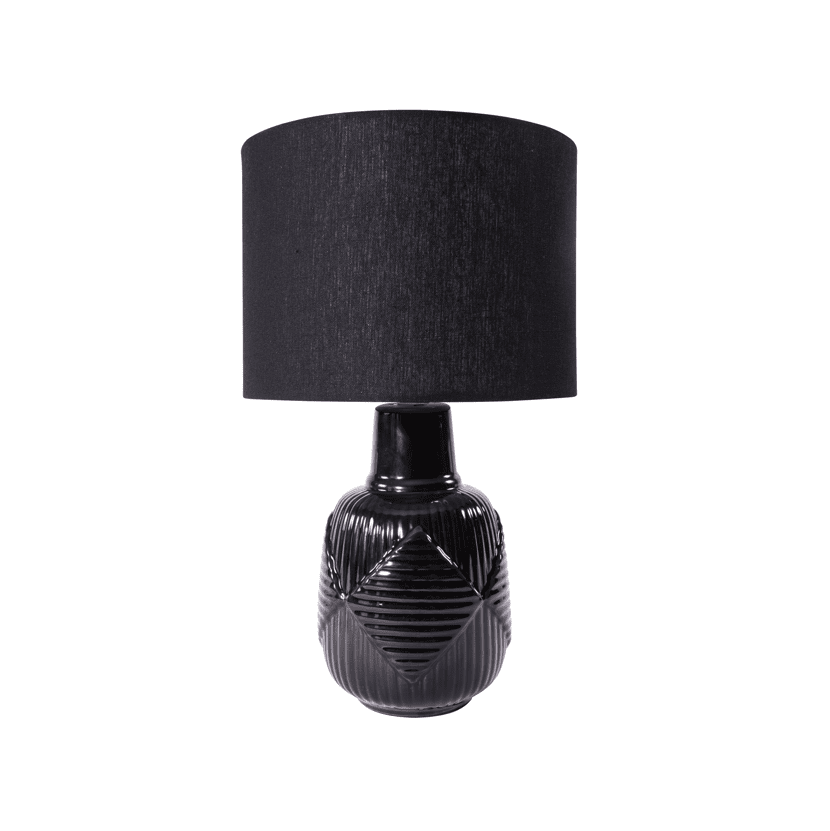 Zoom bilde av Stina 36cm Svart bordlampe Fra Pixie Design - Stina bordlampe i keramikk og tekstil er en elegant interiørdetalj som kombinerer stil og funksjon.