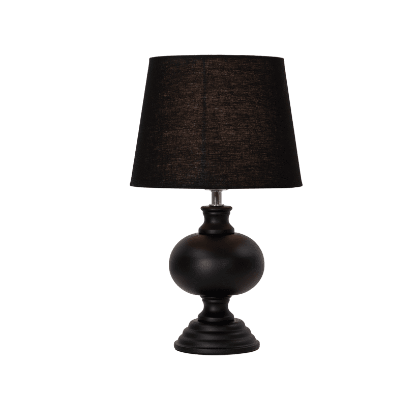 Nils 37cm Svart bordlampe Fra Pixie Design - Dens mørke farge og stilige design gjør den til en tidløs interiørdetalj som passer perfekt i ulike typer miljøer.