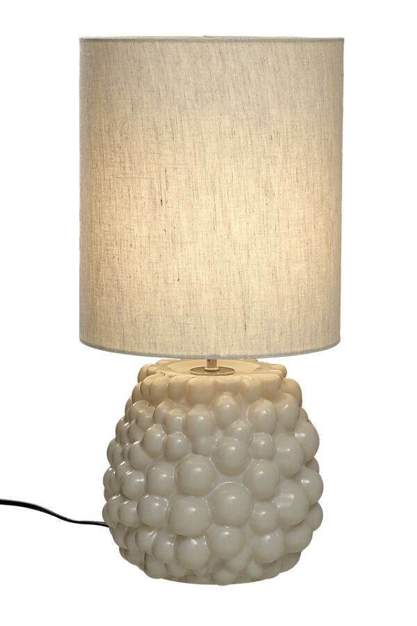 Bubbles 48cm Naturlig hvit bordlampe Fra Aneta Lighting - Den spennende bordlampen Bubbles har en unik glasslampefot med en tekstur av forskjellig formede bobler.
