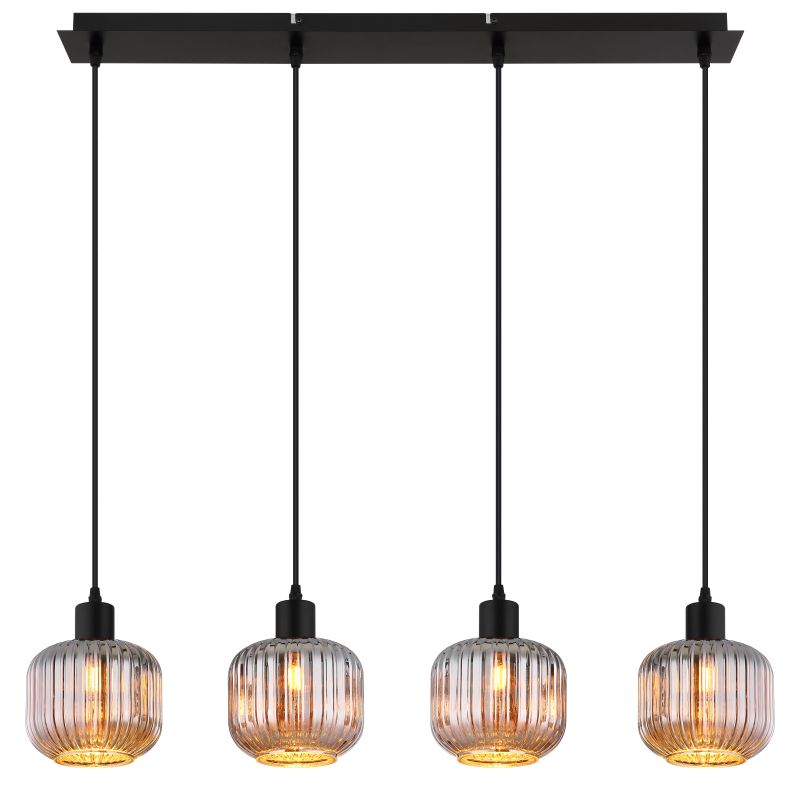 Tom 80cm Røykfarget Taklampe Fra Globo Lighting - Den mattsvarta metallen ger ett modernt uttryck och passar perfekt in i olika inredningsstilar.