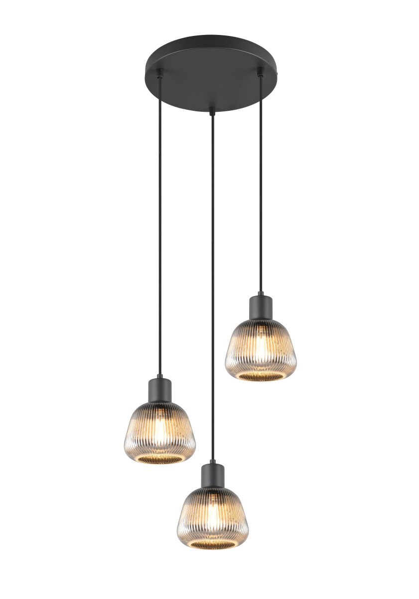 Tarifa Ø37 Røykgrå Taklampe Fra Trio Lighting - 