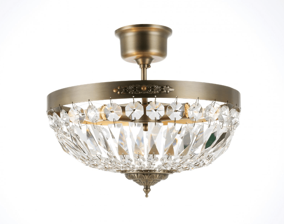 Rhea Ø35 Antikk messing krystall Fra Norrsken Design - Denne imponerende lampen er utstyrt med glitrende h&aring;ndkuttet klasse 1 K9-krystall som reflekterer lyset p&aring; en magisk m&aring;te.