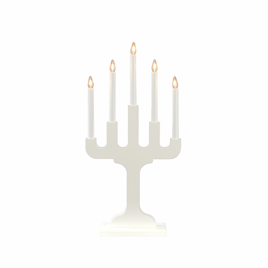 Candelabra 5 Lights Hvit Fra Konstsmide - Med fem lys sprer den en varm og atmosf&aelig;risk gl&oslash;d som skaper en koselig atmosf&aelig;re i vinterm&aring;nedene.