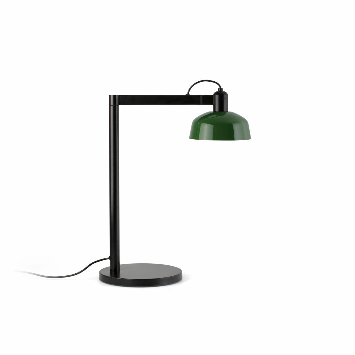 Tatawin 58cm Grønn skrivebordslampe Fra Faro Barcelona - Tatawin er en bordlampe med svart struktur og en gr&oslash;nn metallskjerm som gir et rettet, fokusert lys.