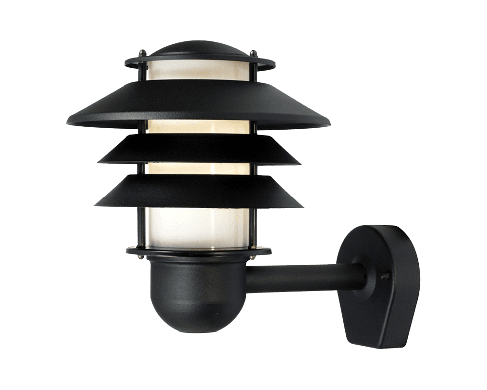Alefors Svart utendørslampe Fra Westal - Baksiden er utstyrt med to innganger og utganger og hurtigkoblingsterminal for enkel installasjon.