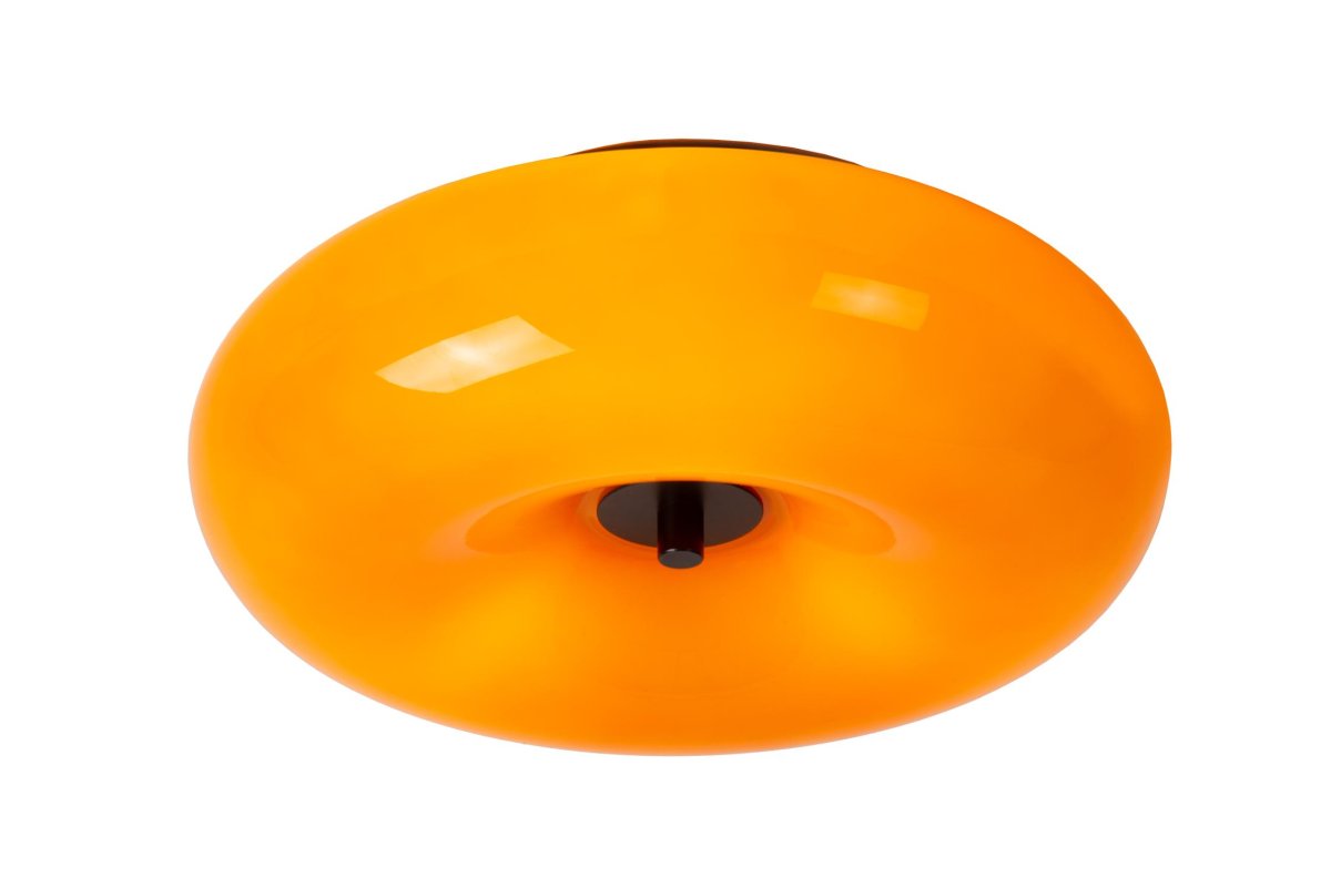 Sentino Ø30 Oransje plafond Fra Lucide - Perfekt for stuen, kj&oslash;kkenet, soverommet eller gangen, Sentino er en i&oslash;ynefallende detalj som tilf&oslash;rer et snev av 60-tallsstil eller moderne eleganse til ethvert rom.