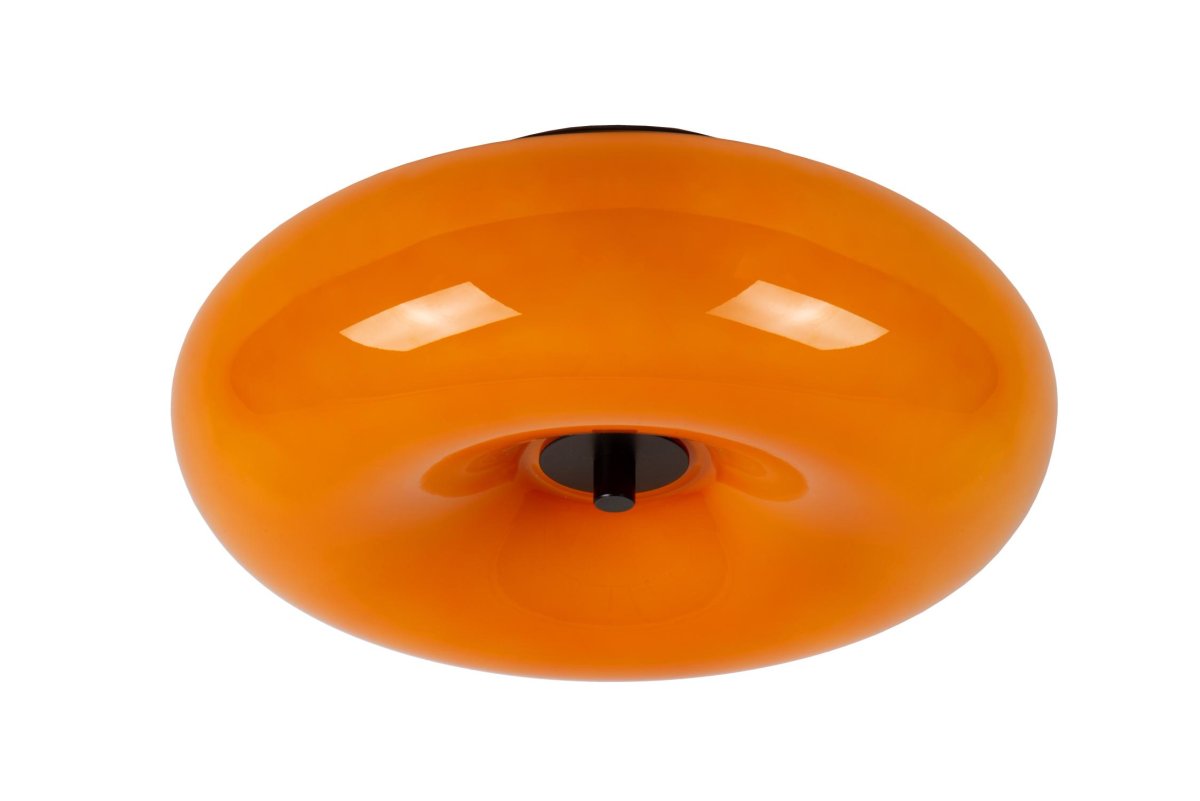 Sentino Ø30 Oransje plafond Fra Lucide - Perfekt for stuen, kj&oslash;kkenet, soverommet eller gangen, Sentino er en i&oslash;ynefallende detalj som tilf&oslash;rer et snev av 60-tallsstil eller moderne eleganse til ethvert rom.
