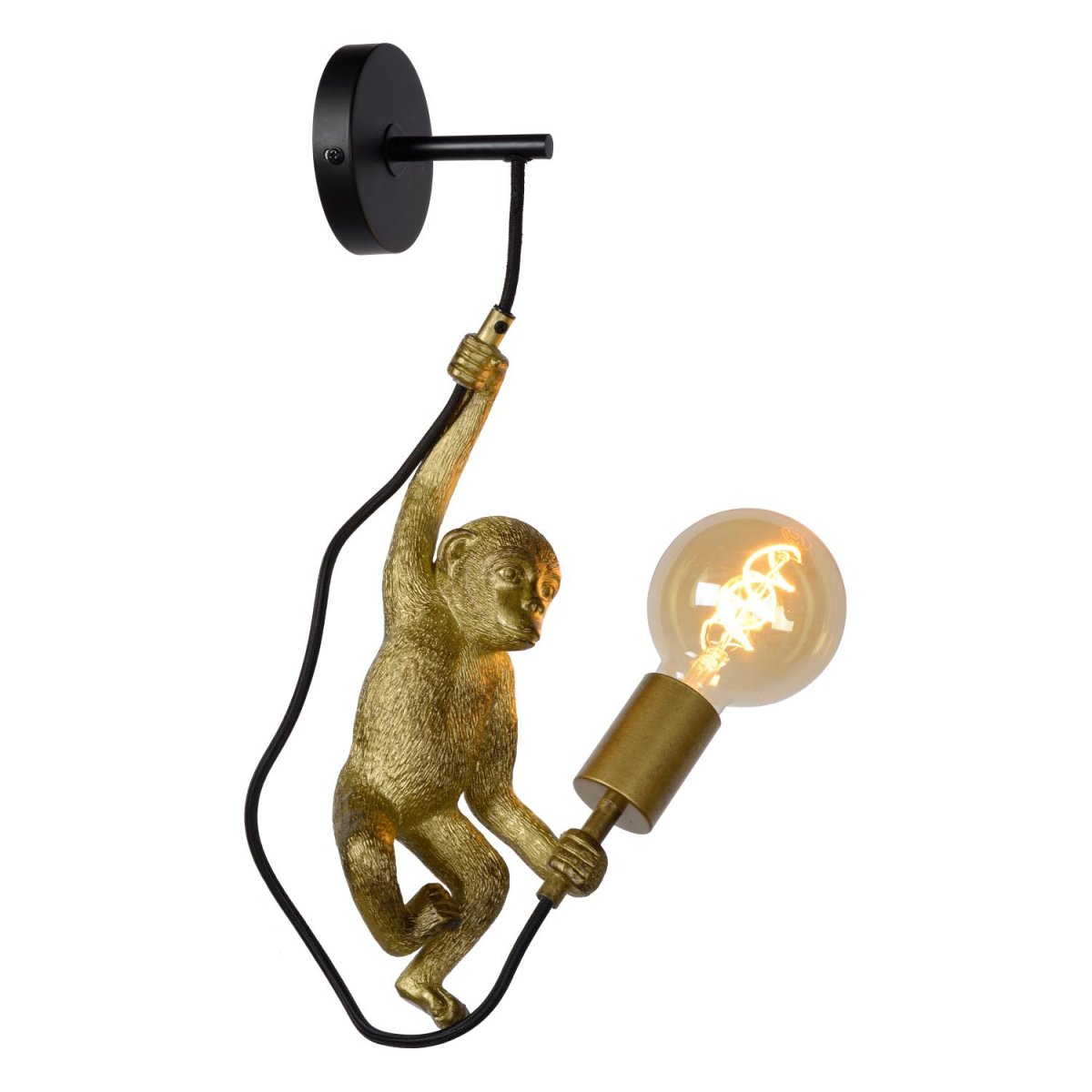 Extravaganza Chimp 48cm Svart vegglampe Fra Lucide - Extravaganza Chimp er det siste medlemmet av Extravaganza-serien og med sin akrobatiske stil skiller den seg ut med en gang.