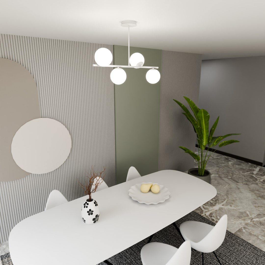 Bior 80cm Hvit plafond Fra Emibig Lighting - En tidløs lampe som fungerer like bra i stuen som på kjøkkenet eller i gangen.