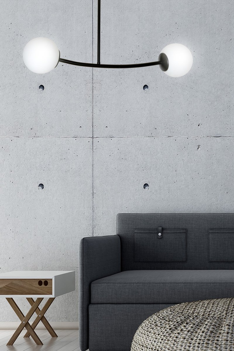 Halldor 80cm Svart plafond Fra Emibig Lighting - Den tar seg spesielt godt ut i stuen eller gangen, hvor den skaper en unik og innbydende atmosf&aelig;re.
