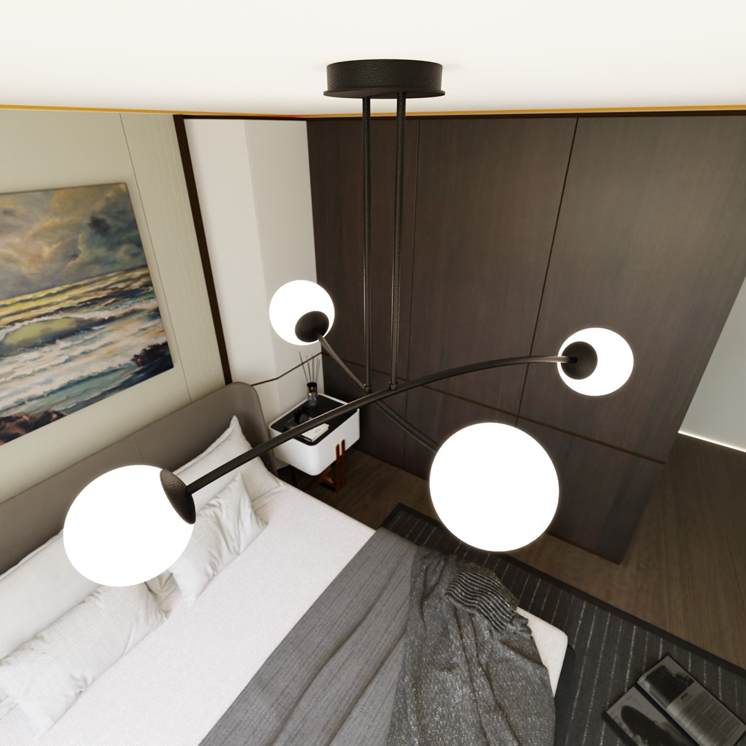 Halldor 108cm Svart Taklampe Fra Emibig Lighting - De tar seg spesielt godt ut over et bord eller kj&oslash;kkenbenk, hvor de skaper en unik og innbydende atmosf&aelig;re.