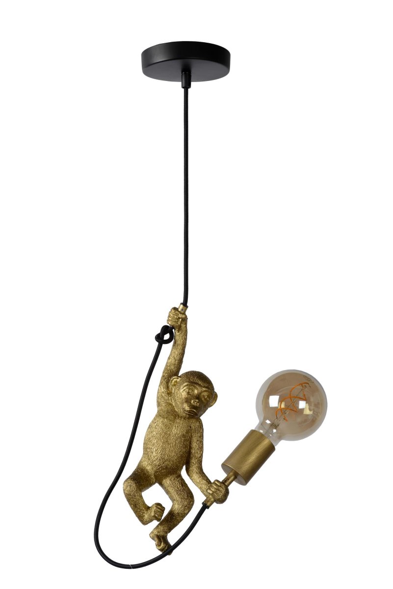 Extravaganza Chimp Ø18 Svart Taklampe Fra Lucide - Du kan enkelt koble den til en dimmer for å justere stemningen etter humøret ditt.