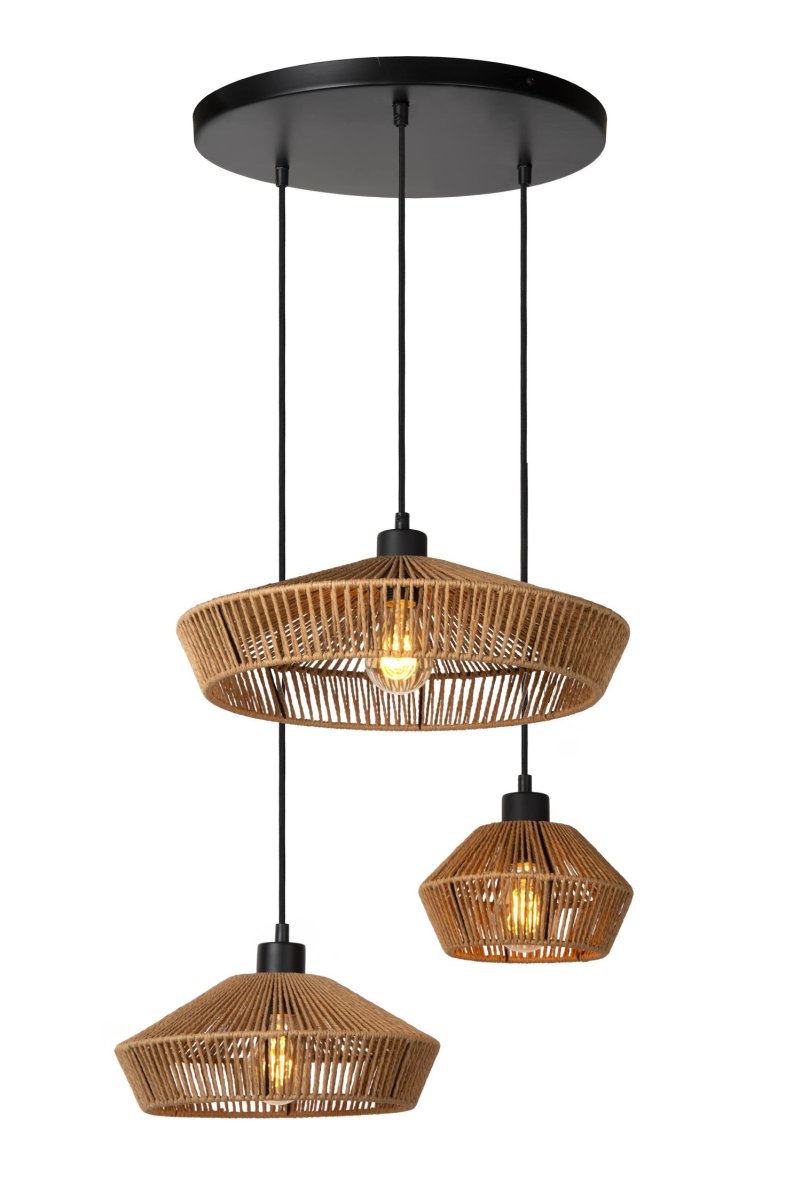 Yunkai Ø60 Natur Taklampe Fra Lucide - Koble pendellampen til en ekstern dimmer for å justere lysstyrken og skape den rette stemningen.