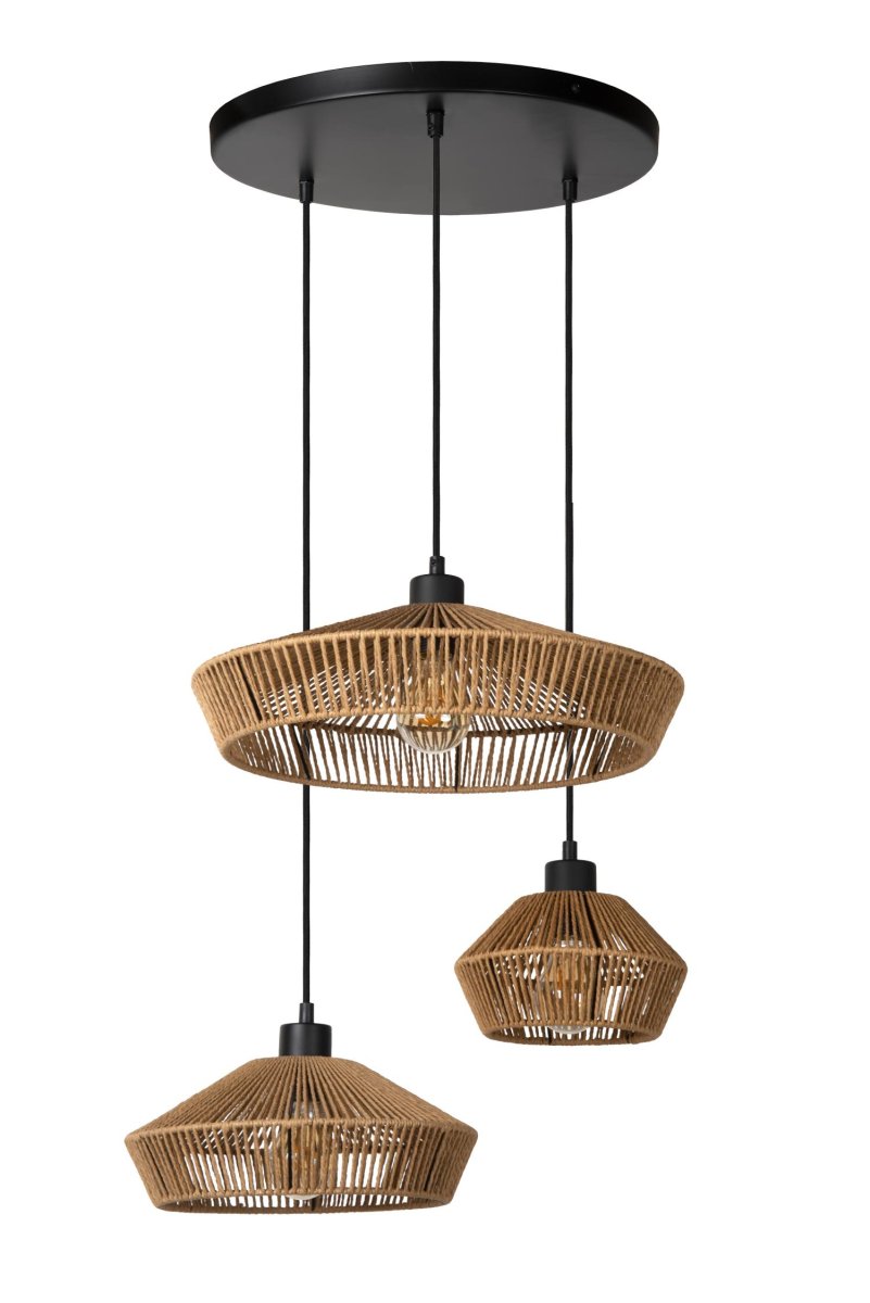 Yunkai Ø60 Natur Taklampe Fra Lucide - Koble pendellampen til en ekstern dimmer for å justere lysstyrken og skape den rette stemningen.