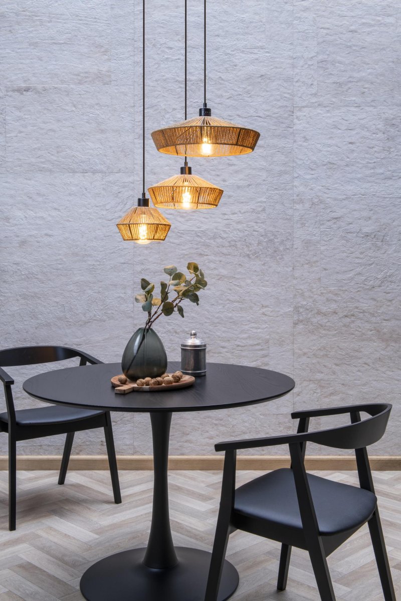 Yunkai Ø60 Natur Taklampe Fra Lucide - Koble pendellampen til en ekstern dimmer for å justere lysstyrken og skape den rette stemningen.