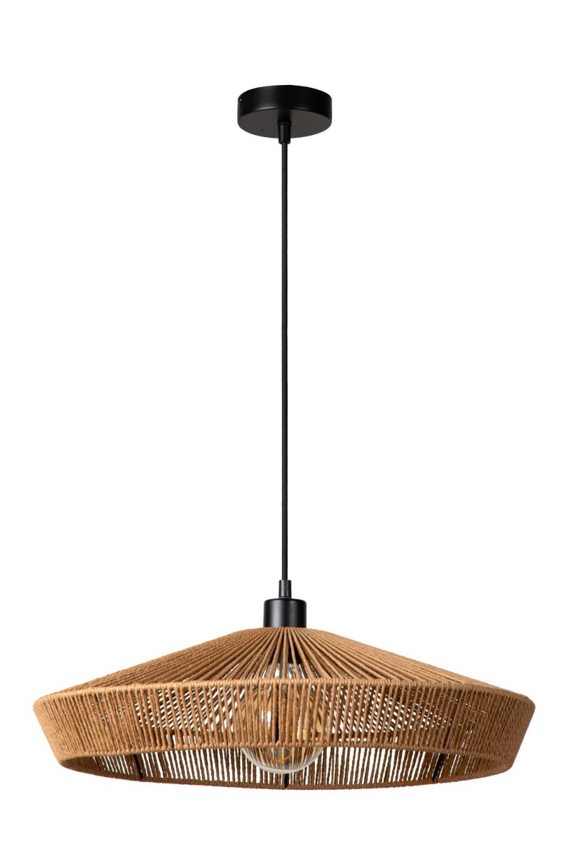 Yunkai Ø50 Natur Taklampe Fra Lucide - Koble pendellampen til en ekstern dimmer for å justere lysstyrken og skape den rette stemningen.