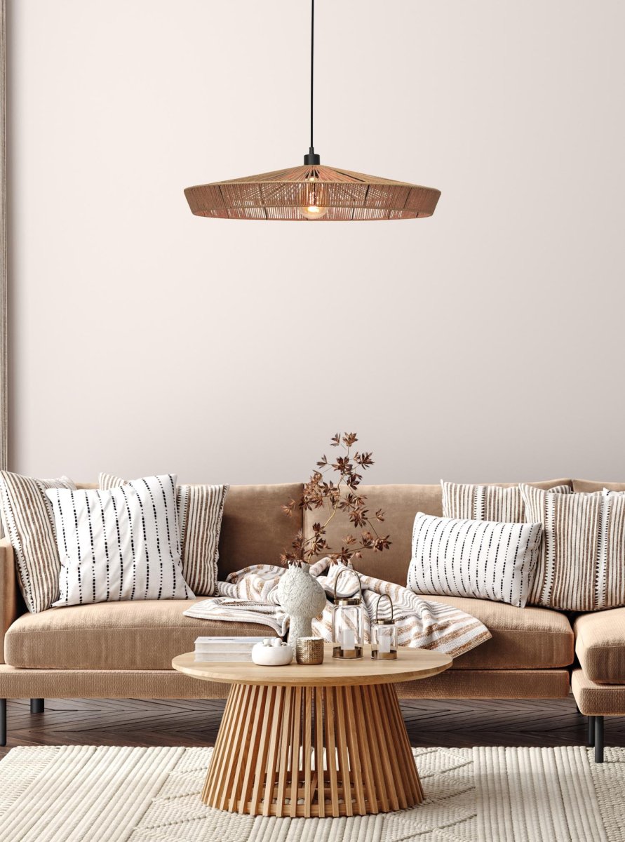 Yunkai Ø70 Natur Taklampe Fra Lucide - Koble pendellampen til en ekstern dimmer for å justere lysstyrken og skape den rette stemningen.