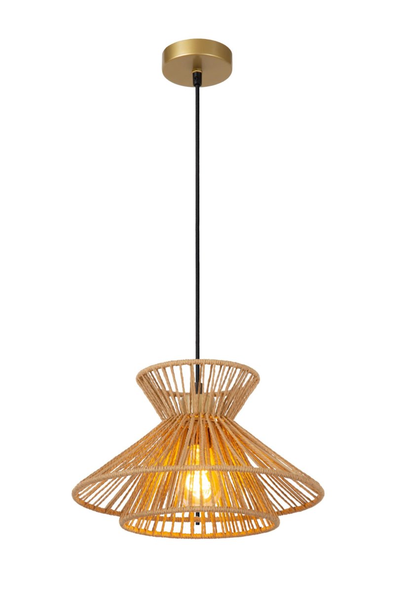 Tasman Ø32 Natur Taklampe Fra Lucide - Tasman kan enkelt kobles til en ekstern dimmer for &aring; maksimere stemningen og skape en varm atmosf&aelig;re.