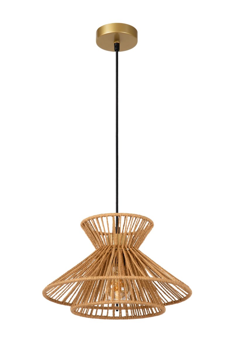 Tasman Ø32 Natur Taklampe Fra Lucide - Tasman kan enkelt kobles til en ekstern dimmer for &aring; maksimere stemningen og skape en varm atmosf&aelig;re.