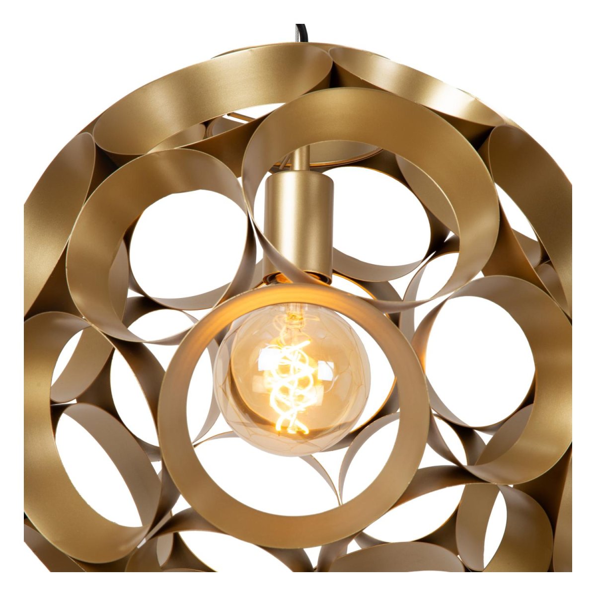 Hannelore Ø40 Matt gull/messing Taklampe Fra Lucide - Fra en moderne lounge til en koselig lounge, denne pendellampen med en diameter på 40 centimeter passer perfekt.