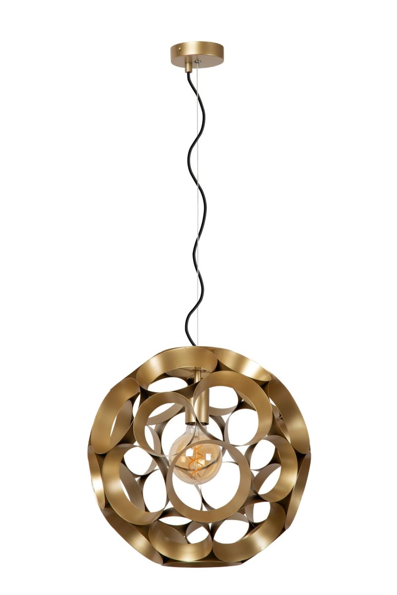 Hannelore Ø40 Matt gull/messing Taklampe Fra Lucide - Fra en moderne lounge til en koselig lounge, denne pendellampen med en diameter på 40 centimeter passer perfekt.
