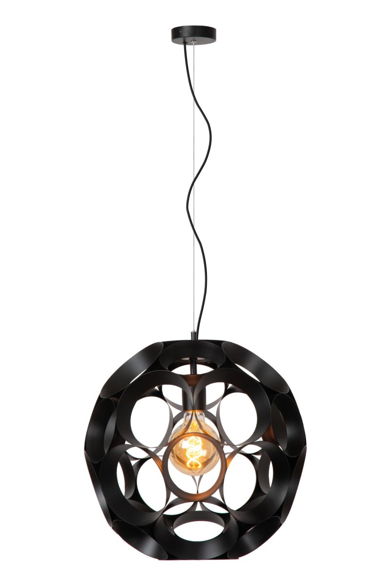 Hannelore Ø40 Svart Taklampe Fra Lucide - Fra en moderne lounge til en koselig lounge, denne pendellampen med en diameter p&aring; 40 centimeter passer perfekt.