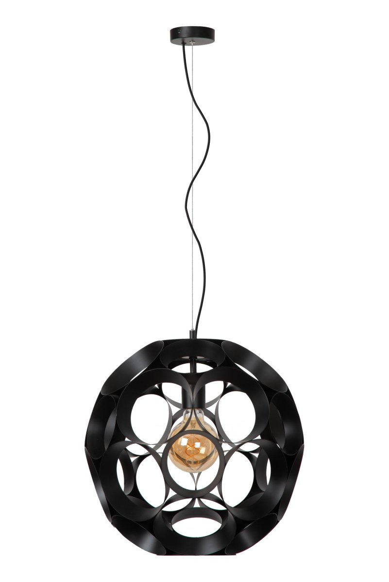 Hannelore Ø40 Svart Taklampe Fra Lucide - Fra en moderne lounge til en koselig lounge, denne pendellampen med en diameter p&aring; 40 centimeter passer perfekt.
