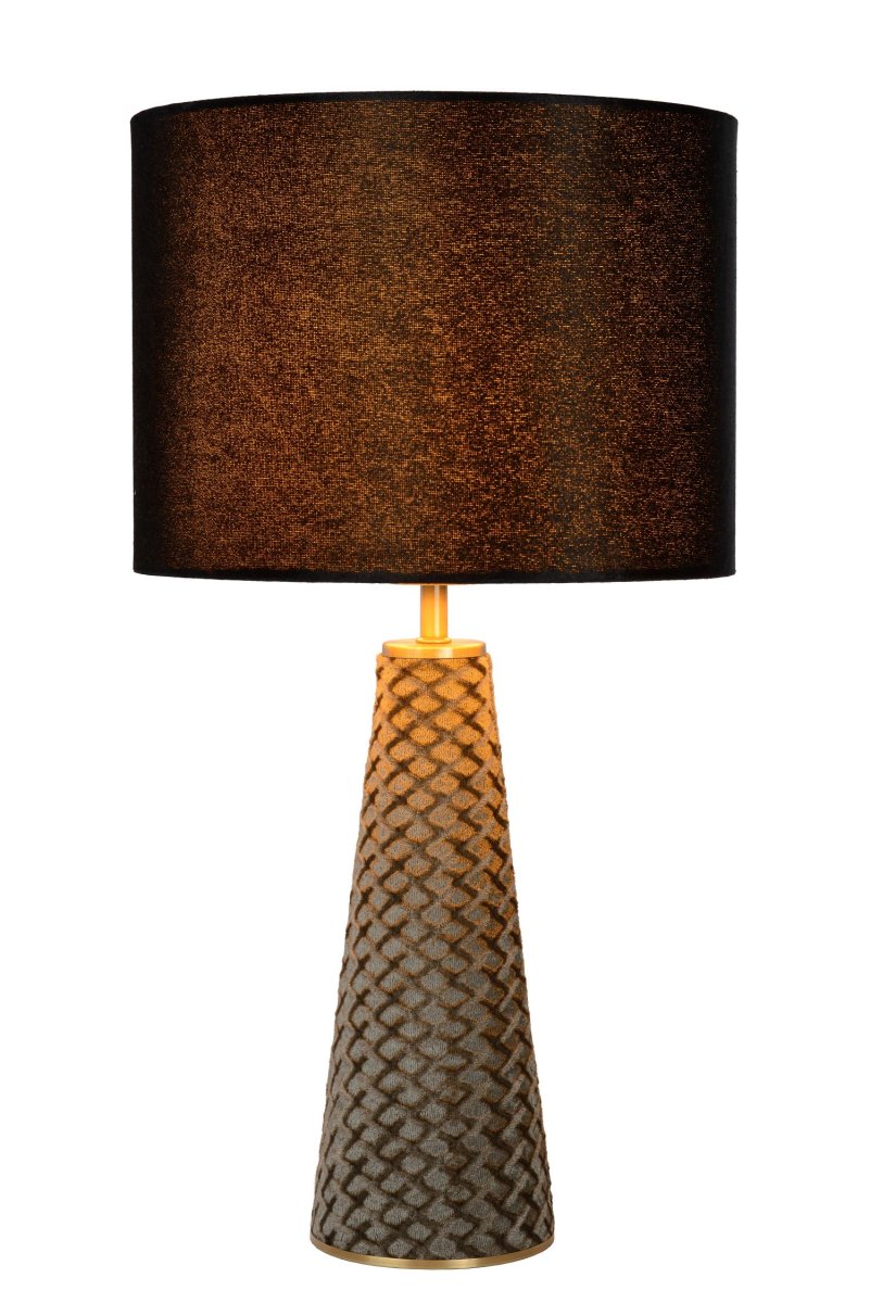 Extravaganza Velvet 47cm Svart bordlampe Fra Lucide - Det er som om lyset skinner fra bunnen av lampen &ndash; en optisk illusjon som garantert vil overraske alle besøkende.
