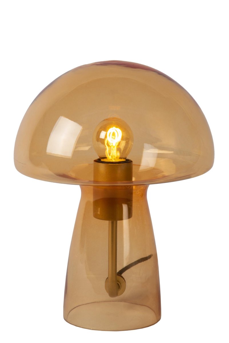 Fungo 28cm Oransje bordlampe Fra Lucide - Fungo er allsidig og passer like godt p&aring;; bokhyllen, kurven med blomster eller som nattlampe p&aring; barnas soverom.