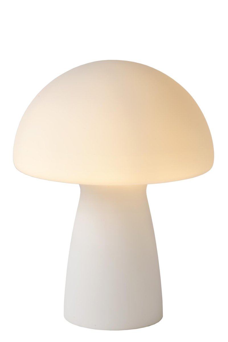 Fungo 28cm Opal bordlampe Fra Lucide - Fungo er allsidig og passer like godt på; bokhyllen, kurven med blomster eller som nattlampe på barnas soverom.