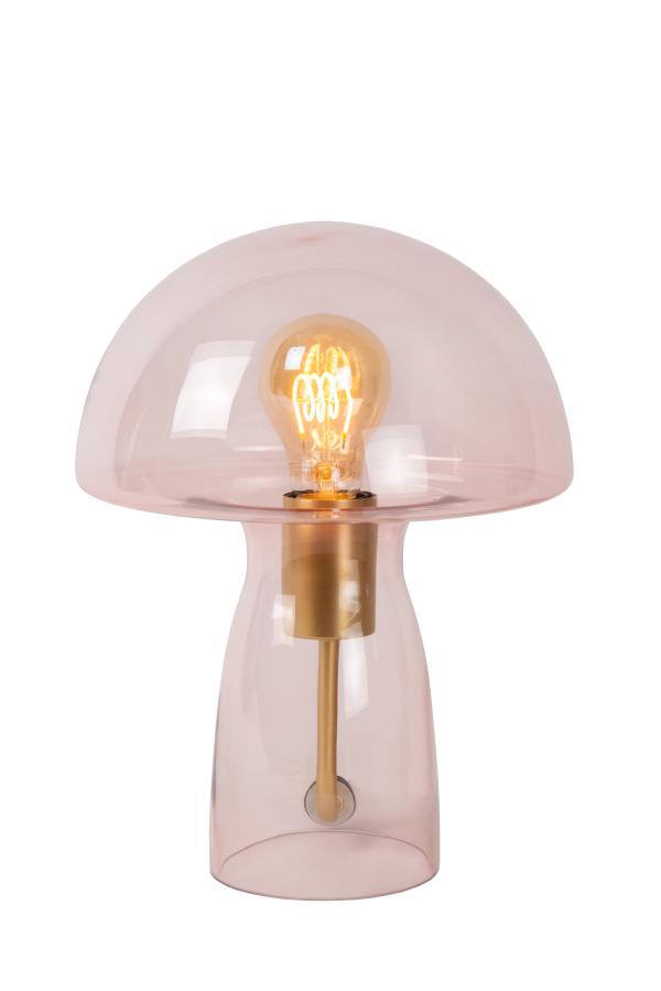 Fungo 28cm Rosa bordlampe Fra Lucide - Fungo er allsidig og passer like godt p&aring;; bokhyllen, kurven med blomster eller som nattlampe p&aring; barnas soverom.