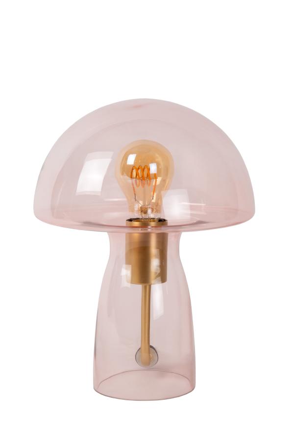 Fungo 28cm Rosa bordlampe Fra Lucide - Fungo er allsidig og passer like godt p&aring;; bokhyllen, kurven med blomster eller som nattlampe p&aring; barnas soverom.