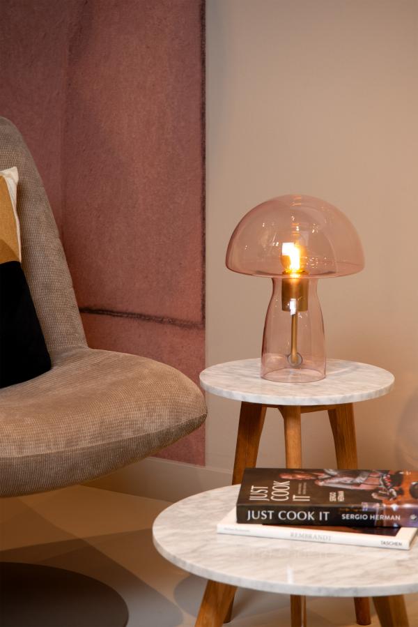 Fungo 28cm Rosa bordlampe Fra Lucide - Fungo er allsidig og passer like godt p&aring;; bokhyllen, kurven med blomster eller som nattlampe p&aring; barnas soverom.