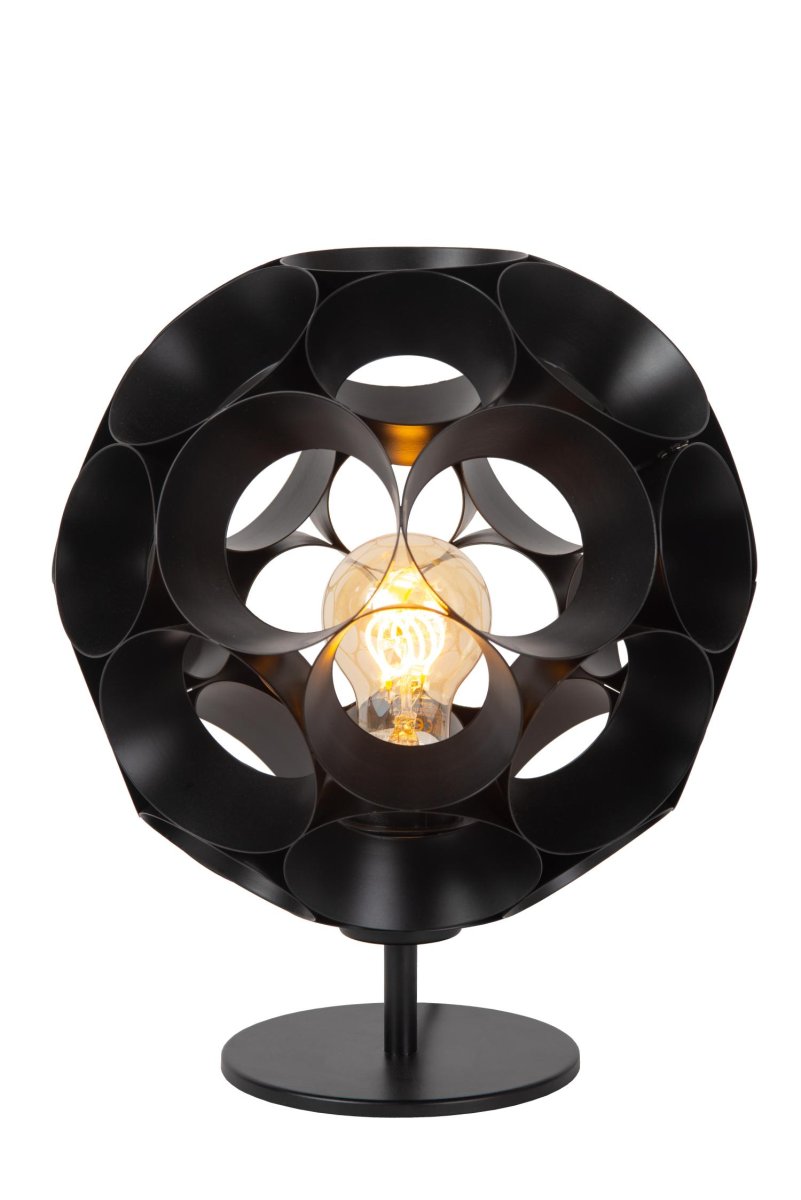 Hannelore 30cm Svart bordlampe Fra Lucide - 29 centimeter og en diameter på 25 centimeter er Hannelore akkurat passe størrelse for å fange blikket.