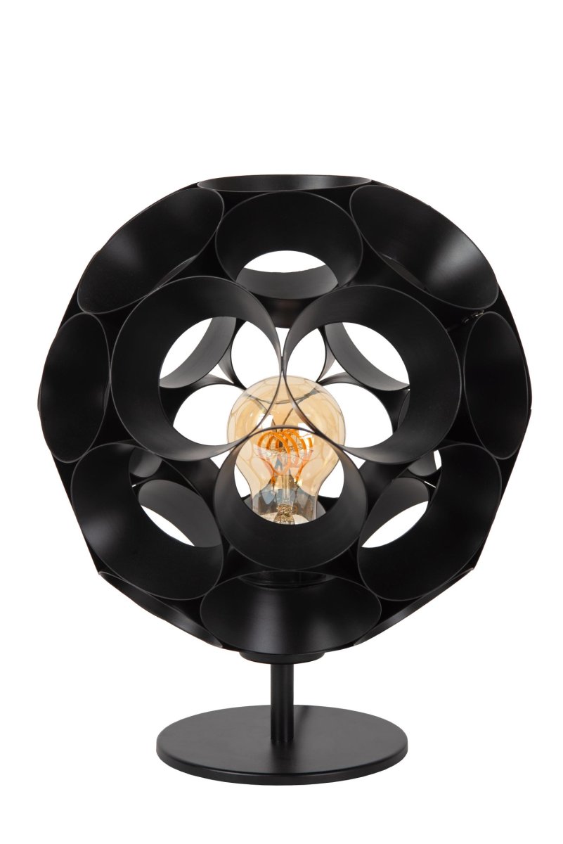 Hannelore 30cm Svart bordlampe Fra Lucide - 29 centimeter og en diameter på 25 centimeter er Hannelore akkurat passe størrelse for å fange blikket.