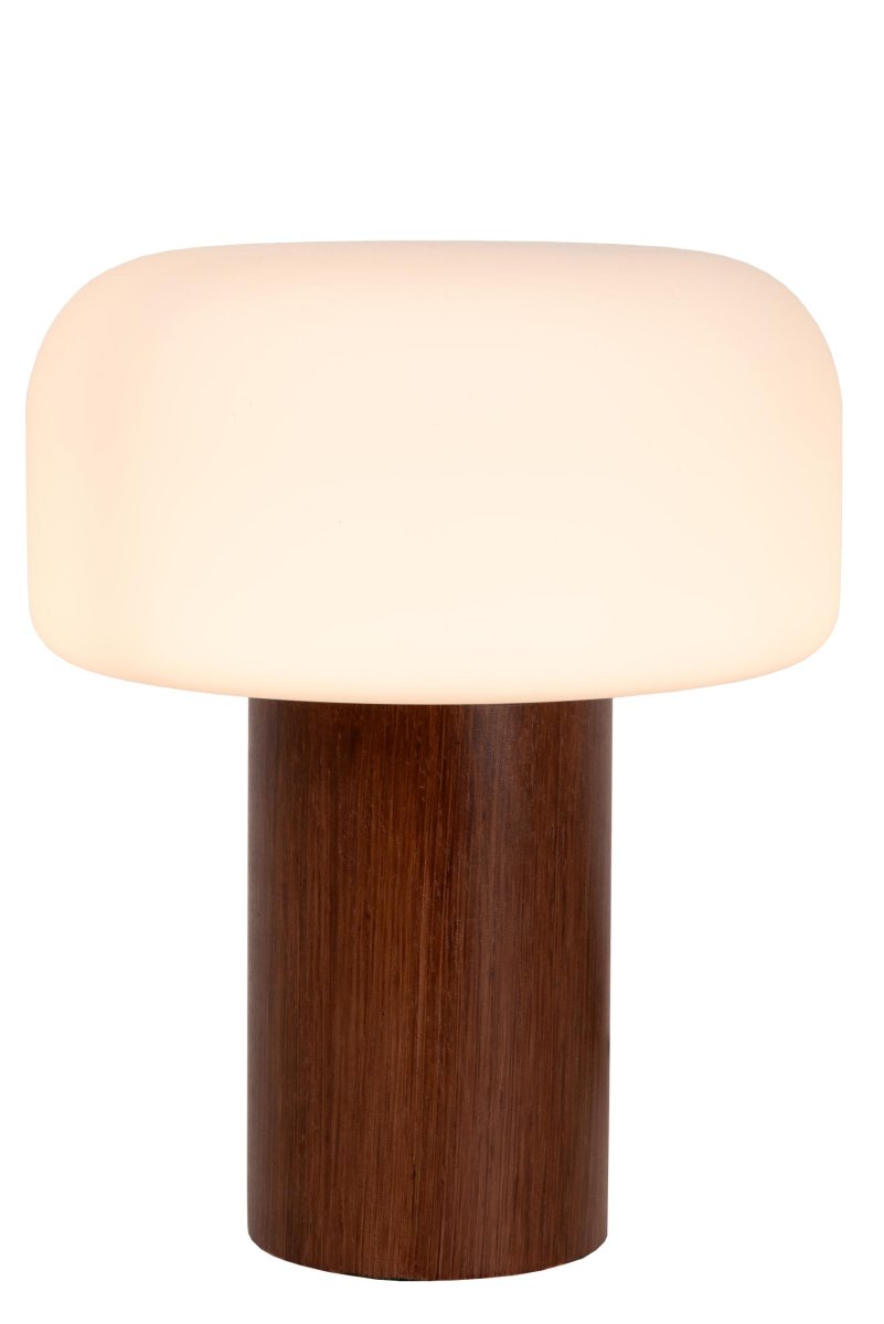 Kenan 28cm Tre bordlampe Fra Lucide - Med en bredde p&aring; 22 centimeter og en h&oslash;yde p&aring; 28 centimeter er bordlampen perfekt proporsjonert.