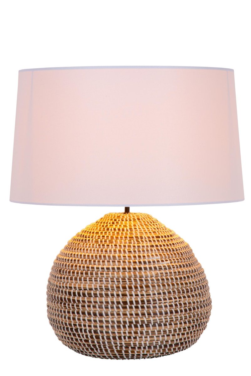 Maduka 54cm Natur bordlampe Fra Lucide - Hvis du elsker myke og naturlige materialer og brenner for b&aelig;rekraftige produkter, er Maduka bordlampen for deg.
