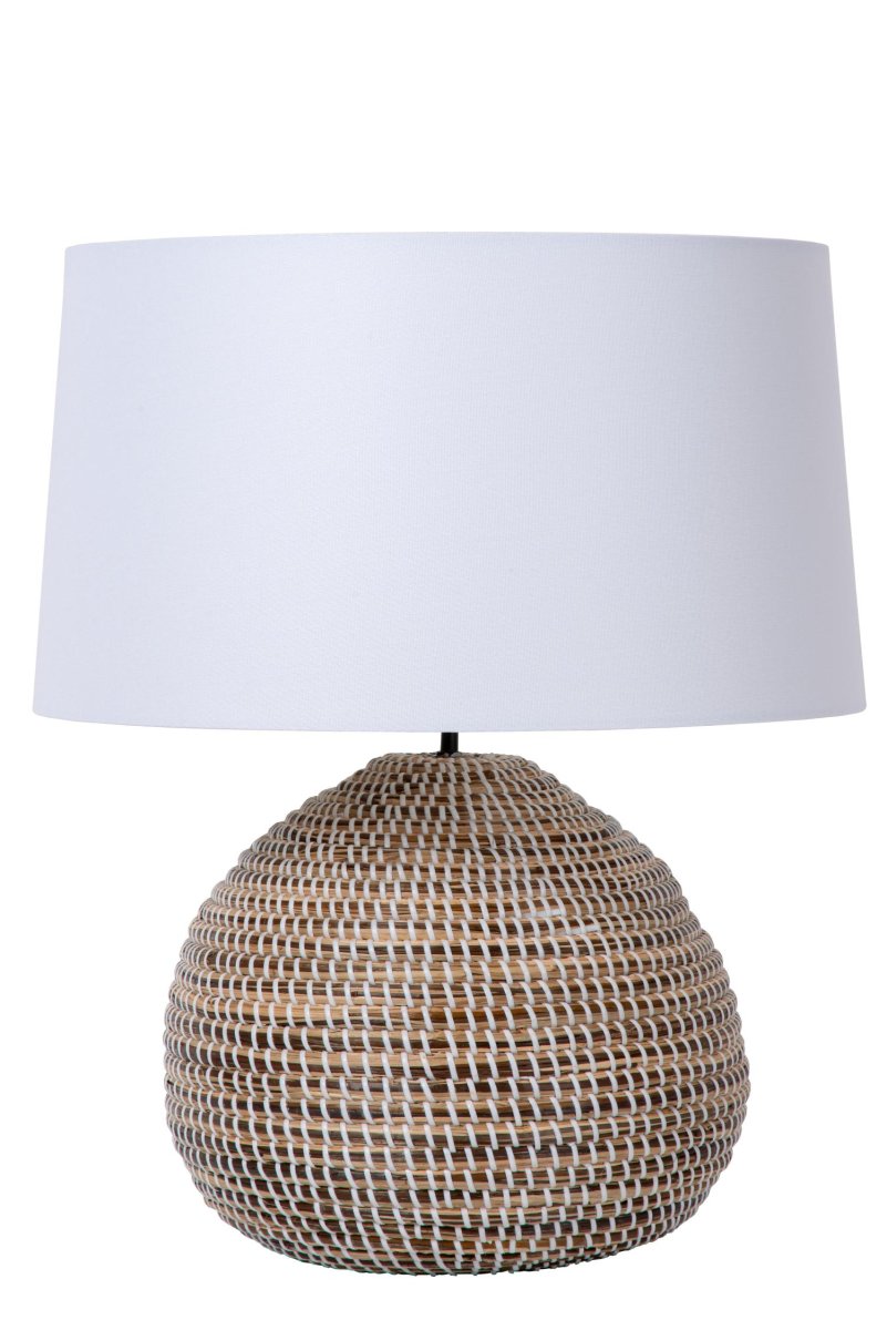 Maduka 54cm Natur bordlampe Fra Lucide - Hvis du elsker myke og naturlige materialer og brenner for b&aelig;rekraftige produkter, er Maduka bordlampen for deg.