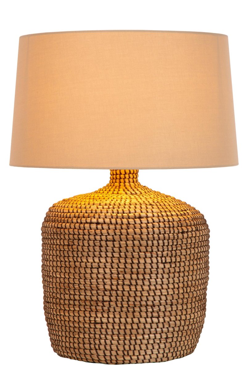 Ambala 48cm Natur bordlampe Fra Lucide - Ambala er perfekt for en kommode, et sidebord eller et salongbord i et koselig soverom.